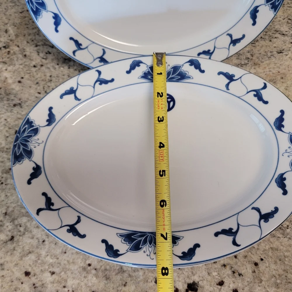Tatung in Glaze Vintage Water Lily Pattern Durable China 6 Oval Plates